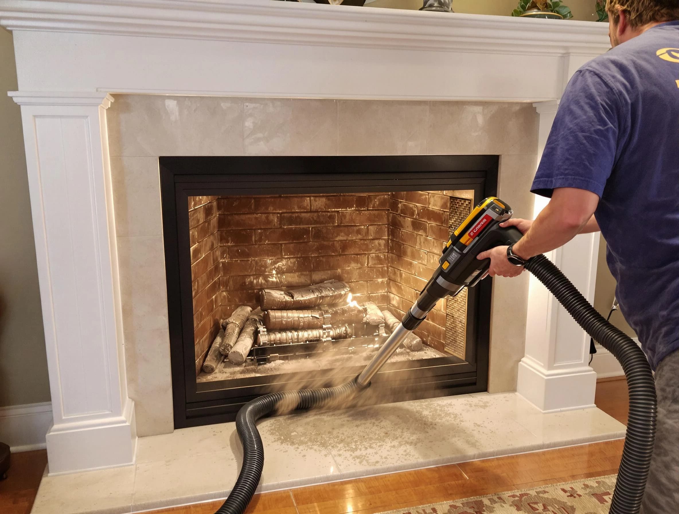 Fireplace cleaning performed by South Strabane Chimney Sweep in South Strabane, PA