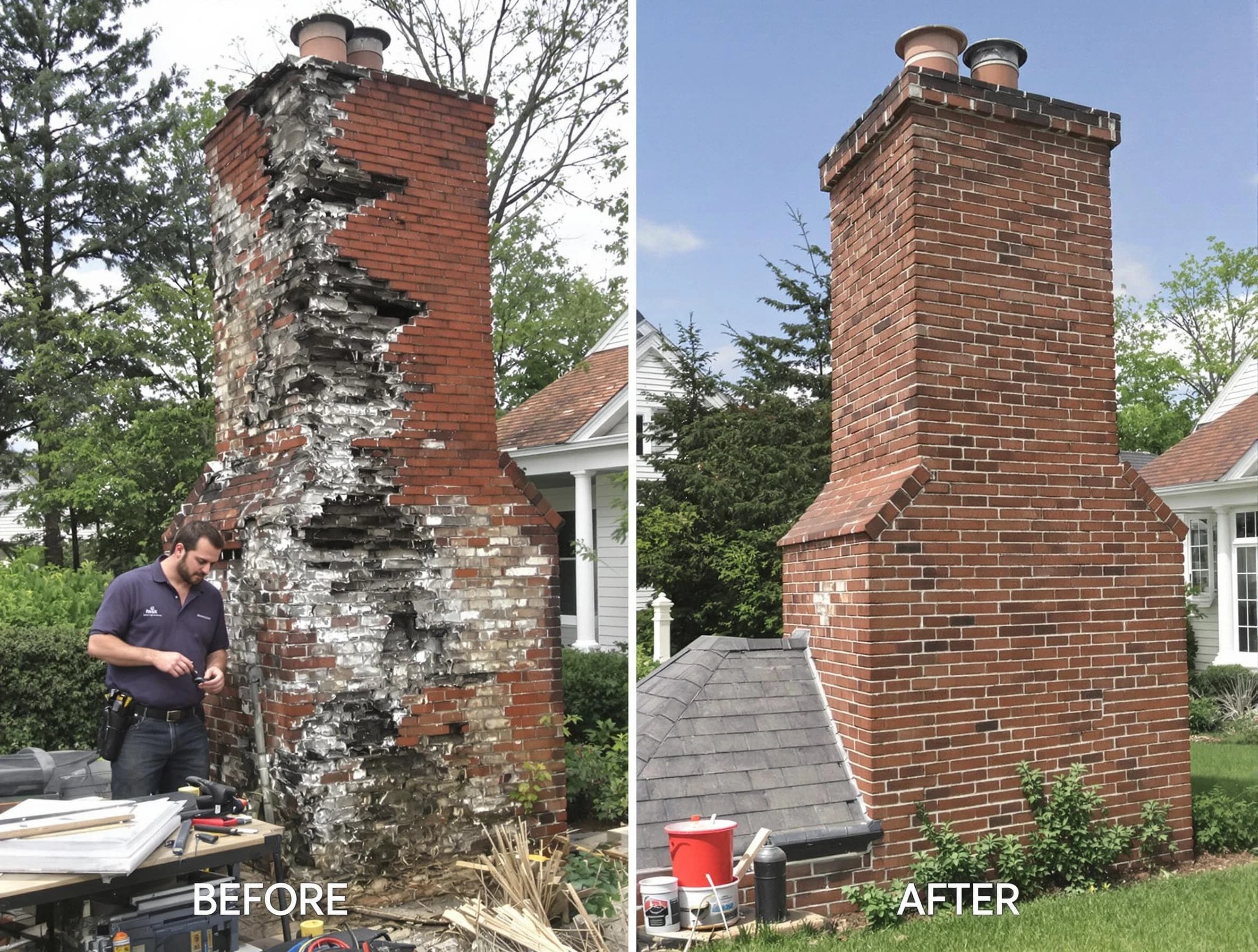 South Strabane Chimney Sweep performing a full chimney restoration in South Strabane, PA