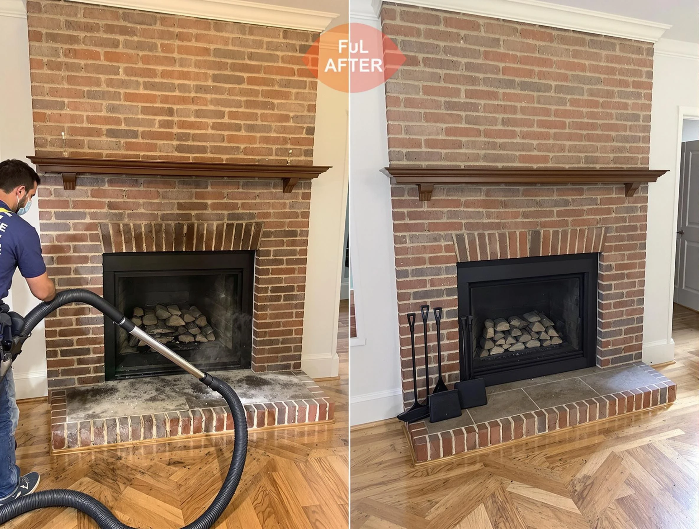 South Strabane Chimney Sweep carefully sanitizing a fireplace in South Strabane, PA